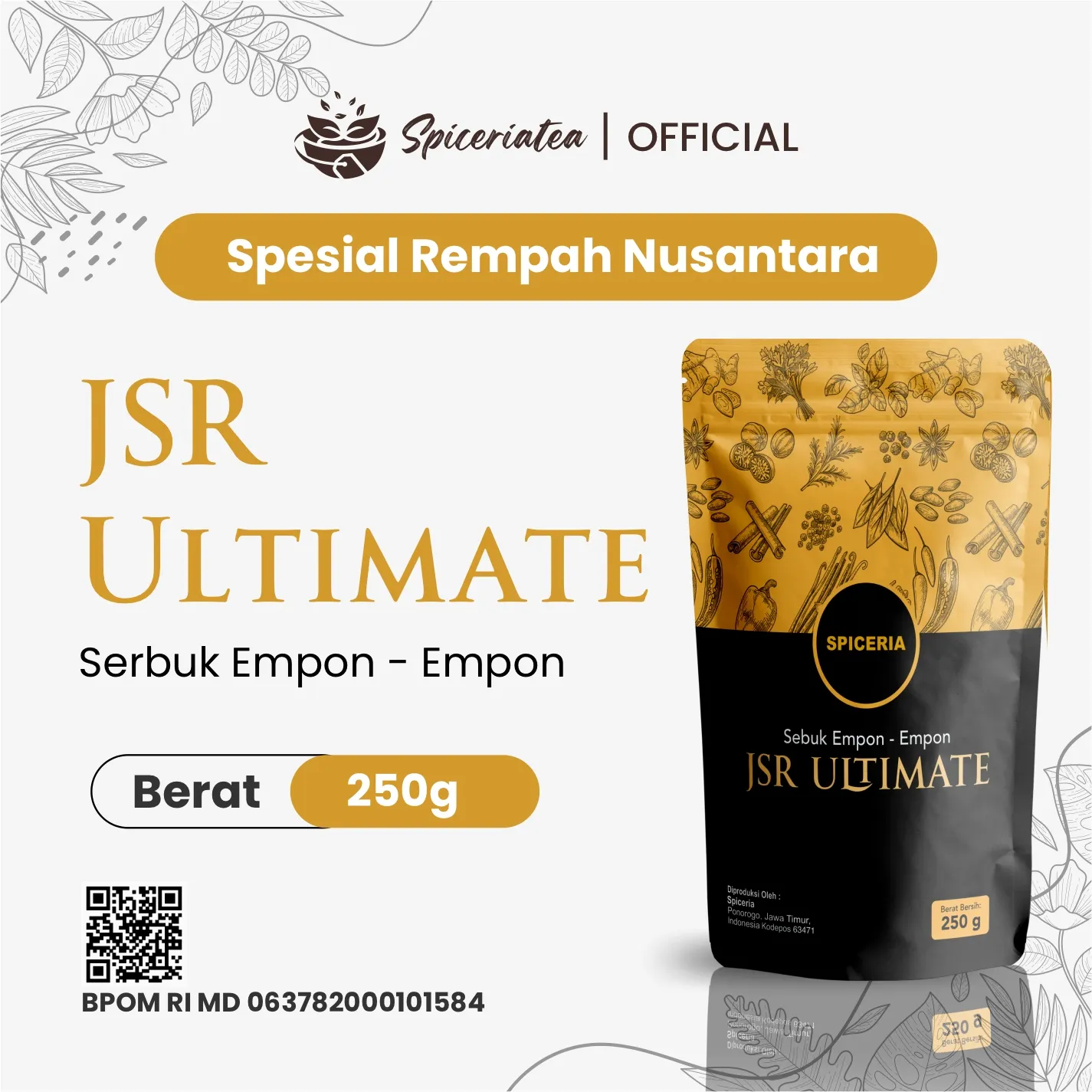 Ramuan JSR Paket 1 Bulan Isi 250 gram BPOM - Include Sendok Takar